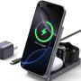 UGREEN - Qi2 15W Fast Wireless Charger, 3-in-1 Foldable Charging Station for iPhones, Apple Watch, AirPods(Adapter Included) - Black - Image 1