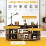60 Inch Industrial Fireplace TV Stand with Shelve and Cabinet for TVs Up to 65 Inches - Image 5