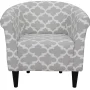 Mainstays Microfiber Bucket Accent Chair, Fynn Gray - Image 2