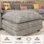 Homall 3-seat L-shaped Cloud Couch Sectional Sofa with reversible toffee chair Movable Footrest Sofa, Gray - Image 6
