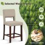 Beige 2 Piece Bar Chair Set with Hollowed Back and Rubber Wood Legs - Image 4