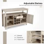 Costway Kitchen Buffet Sideboard with Wine Rack Free Standing Storage Cabinet Gray - Image 6