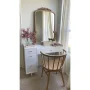 Daisy White and Gold Makeup Desk with 4-Drawers and Brass Accent Knobs Vanity Table - Image 6