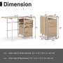 Home Office Folding Computer Laptop Desk Wheeled with 3 Drawers - Image 2