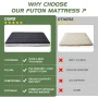 MOPHOTO Floor Mattress Futon Mattress - Extra Thick Folding Sleeping Pad, Full Size (80*54*4in), black2 - Image 2