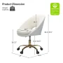 Savas Ivory Upholstered 18 in.-21 in. H Adjustable Height Task Chair with Gold Metal Base and Open Back Design - Image 3