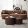 Kevinplus Nesting Coffee Table Set of 2, Matte Brown Round Wooden Coffee Tables, Modern Luxury Side Tables Accent End Table for Living Room Apartment - Image 6