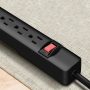 Hyper Tough 6-Outlet Indoor Power Strip with 8 Ft Extension Cord, ETL Certified, Black - Image 4