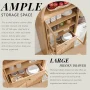 SinCiDo Arched Kitchen Pantry Storage Cabinet, 71" Tall Wood Storage Cabinet with 4 Doors and 6 Shelves for Dining Room Living Room - Natural/Fluted Wood 4 Doors - Image 5
