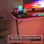 PayLessHere 39 Inch Z-Shaped Gaming Desk with Headphone Hook Sturdy with Spacious Desktop,Red - Image 5