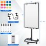 Height-Adjustable Mobile Whiteboard with Round Stand Paper Clips - Image 3