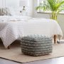 Anji Mountain Handloom Pouf, Woven with Wool - Brown - Image 6
