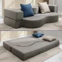 ZAFLY Full Size Convertible Futon Sofa Bed, Floor Sofa Bed Foldable, Foam Folding Mattress Sleeper, Floor Couch Lounge Sleeper Bed for Living Room/Bedroom, Dark Grey - Image 6