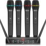 Debra Audio Pro UHF 4 Channel Wireless Microphone System with Cordless Handheld Lavalier Headset Mics, Metal Receiver, Ideal for Karaoke Church Party(with 4 Handheld (B)) - Image 4