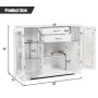 Sideboard Buffet Server Storage Cabinet with 2 Drawers and Glass Doors - Image 4