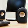 onn Stereo Speaker with Volume Controls, 3.6 ft 3.5mm Aux with USB Power Cable - Image 4