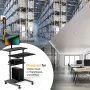 Height Adjustable Rolling Stand-Up Desk Computer and Laptop Workstation in Silver - Image 6