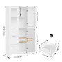 Homfa Bathroom Storage Cabinet, 56.6"H White Linen Cabinet with 3 Doors and 3 Drawers - Image 4