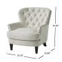 Tafton Ivory Fabric Club Chair with Tufted Cushions (Set of 1) - Light Purple - Image 4