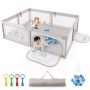 Large Baby Playpen with Pull Rings Ocean Balls and Cute Pattern - Image 3