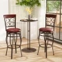 Costway Set of 2 Vintage Bar Stools Swivel Padded Seat 30'' Bistro Dining Kitchen Pub Chair High Back - Image 4