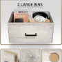 Sorbus Nightstand Dresser with 2 Faux Wood Drawers - Bedside Table Chest with Storage - Bedroom, Living -Room, Closet & Dorm Furniture -Lamp Stand - Steel Frame, Wood Top, Easy Pull Fabric Bins - Image 6
