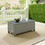 Crosley Bradenton 40" Glass Top Wicker Patio Coffee Table in Gray - Image 3