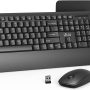 Wireless Keyboard and Mouse, UHURU 2.4GHz Full-Sized Ergonomic Keyboard and Mouse Combo with Palm Rest, Wireless Keyboard with 3 Level Adjustable DPI Mouse for PC, Laptop, Windows XP/7/8/10(Grey) - Image 4