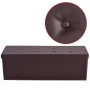 Costway 45''x15''x15'' Large Folding Storage Faux Leather Ottoman Pouffe Box Stool Brown - Image 3