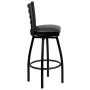 Flash Furniture Hercules Series Commercial Grade Metal Ladder Back Swivel Barstool, Black - Image 6