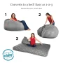 CordaRoy's Chenille Convertible Bean Bag Chair, Queen Classic, Charcoal - Image 2