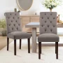 Artemisia Tufted Upholstered Wooden Dining Chairs - Image 6