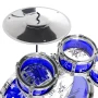 Best Choice Products 11-Piece Kids Starter Drum Set w/ Bass Drum, Tom Drums, Snare, Cymbal, Stool, Drumsticks - Blue - Image 5