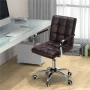 Alden Design Modern Faux Leather Adjustable Swivel Office Chair with Wheels, Espresso - Image 5