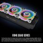 Thermaltake Riing Quad 120mm 16.8 Million RGB (Alexa/Razer Chroma) Software Enabled, 4 Light Rings 54 LED, 9 Blades Hydraulic Bearing, White Case/Rad Fan (NO Controller), Single Pack, CL-F100-PL12SW-C - Image 3