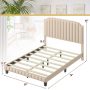 Heavy Duty Upholstered Bed Frame with Rivet Headboard - Image 4