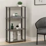 Furinno 23.6"W X 11.4"D X 43.25"H 4-Shelf Decorative Shelves, Gray and Black - Image 2