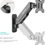 ONKRON Computer Monitor Wall Mount TV Bracket with Arm for 13 – 34 Inch Screens, Articulating TV Mount Extendable, Gas Spring Wall Monitor Mount, Monitor Arm Wall Mount, Monitor Mount Wall Black - Image 6