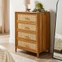 Better Homes & Gardens Springwood 4-Drawer Dresser with Caning Look, Light Honey - Image 2