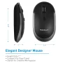 Silent Wireless Bluetooth Mouse for Mac/PC, Compact Design :Optical Sensor and DPI Switch 800/1200/1600, Black - Image 5