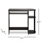 32 in. Rectangular Dark Brown Computer Desk with Keyboard Tray - Image 3