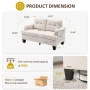 RoyalCraft Modular Sectional Sofa, Memory Foam, Button Tufted Designed, 2 Seats Sofa Couch for Living Room, Beige Velvet - Image 2