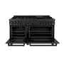 ZLINE - 60 in. Wide 8 Burner Legacy Dual Fuel Freestanding Range with 2 Electric Ovens - Black Stainless Steel - Image 4