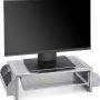 Simple Trending Metal Monitor Stand Riser with Drawer, Wood Desk Computer Organizer with Side Storage for Laptop and Printer, - Image 3