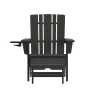 Avir Commercial All-Weather Adirondack Chair with Pullout Ottoman & Cupholder - Image 1