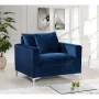 Meridian Furniture Modern Naomi Velvet Accent Chair in Navy - Image 6