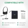 Yealink Phone Headsets for Office Phones YHS34 Lite QD to RJ9 Wired Headset for Yealink Compatible with Poly Snom Grandstream Phones Desk Landline Headset with Microphone -Dual/111g/2.1m Cable - Image 3