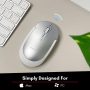 Macally Wireless Bluetooth Mouse for Mac and PC - (DPI 800/1200/1600) Silent Wireless Mouse - Mac Compatible Wireless Apple Mouse - White Laptop Mouse Bluetooth for MacBook Pro, iPad, PC - Silver - Image 3