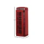 2 Shelf Wood Stationary Red London Telephone Booth Storage Unit - Image 2