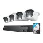 Reolink - 8-Channel, 4 - Bullet Camera Indoor/Outdoor 4K+ 12MP PoE 2TB NVR Security Surveillance System - White - Image 1